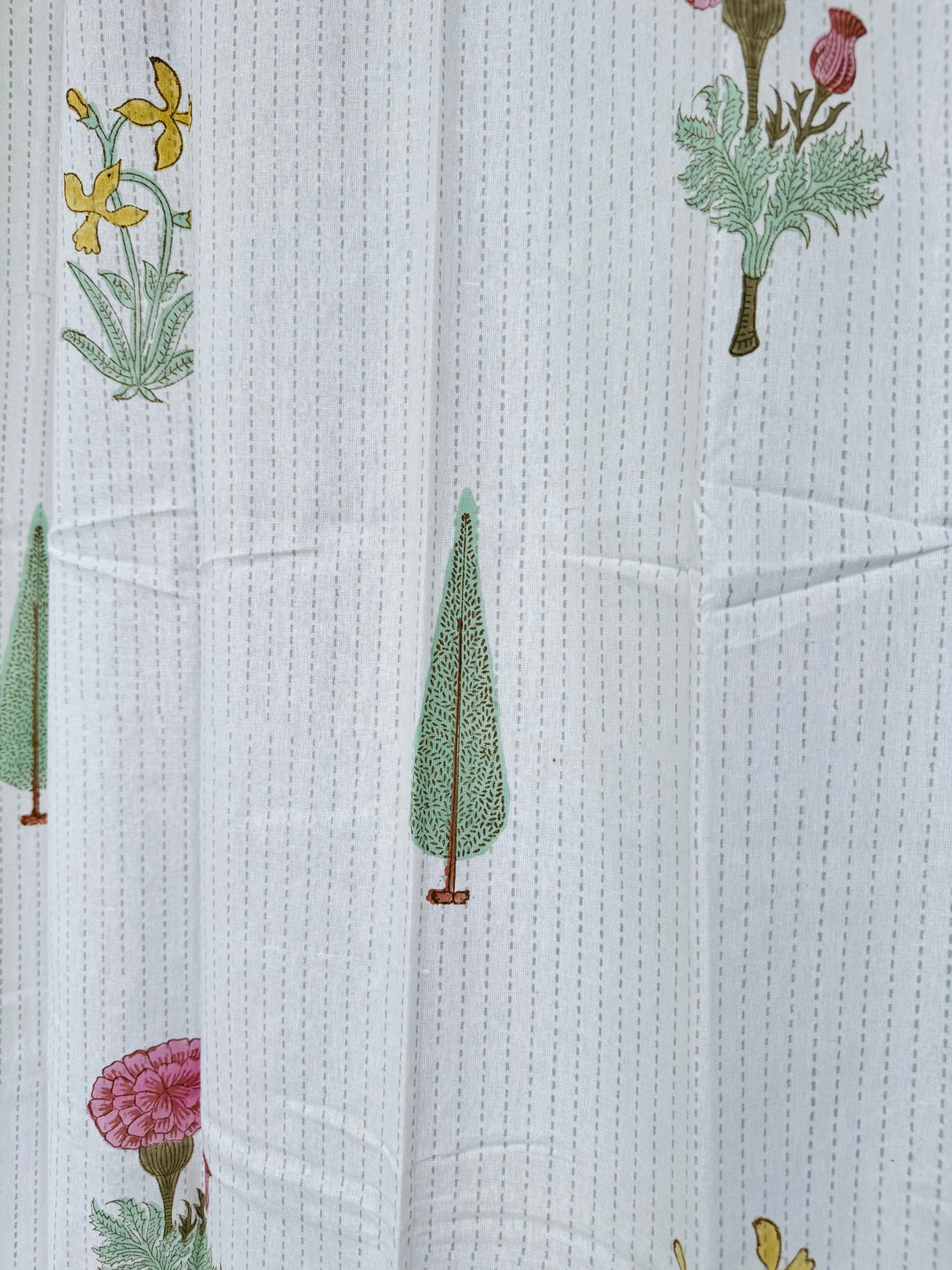 Charming Motifs Blockprint Cotton Curtain