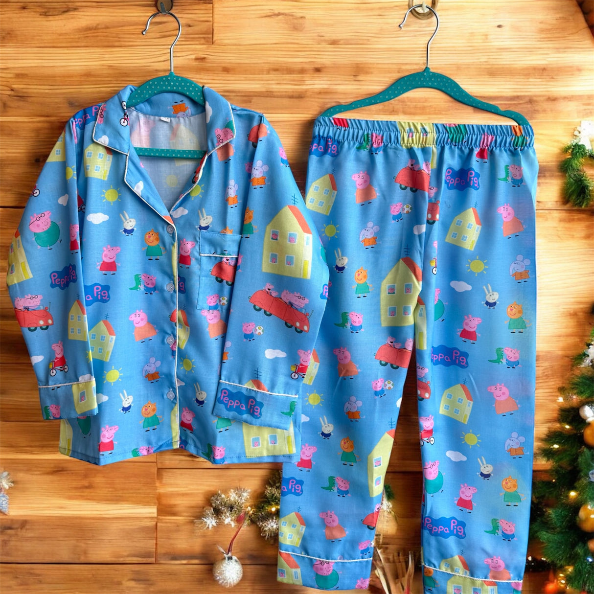 Blue Peppa Pig Family Kids Night Suit Set