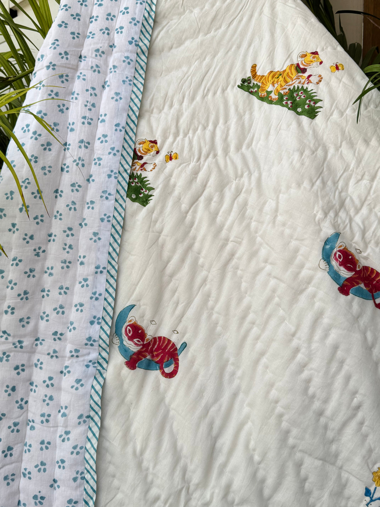 Blue Tiger Quilt Blockprint Quilt