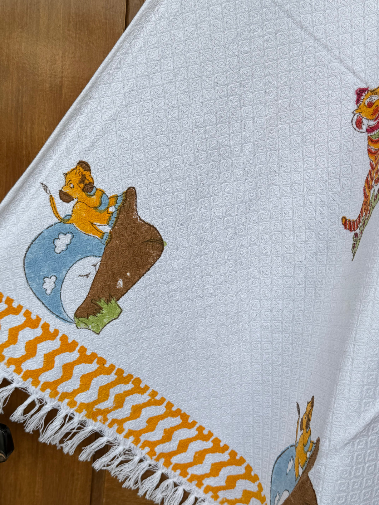 Lion King Simba Blockprint Kids Towel – Cotton Jacquard Weave
