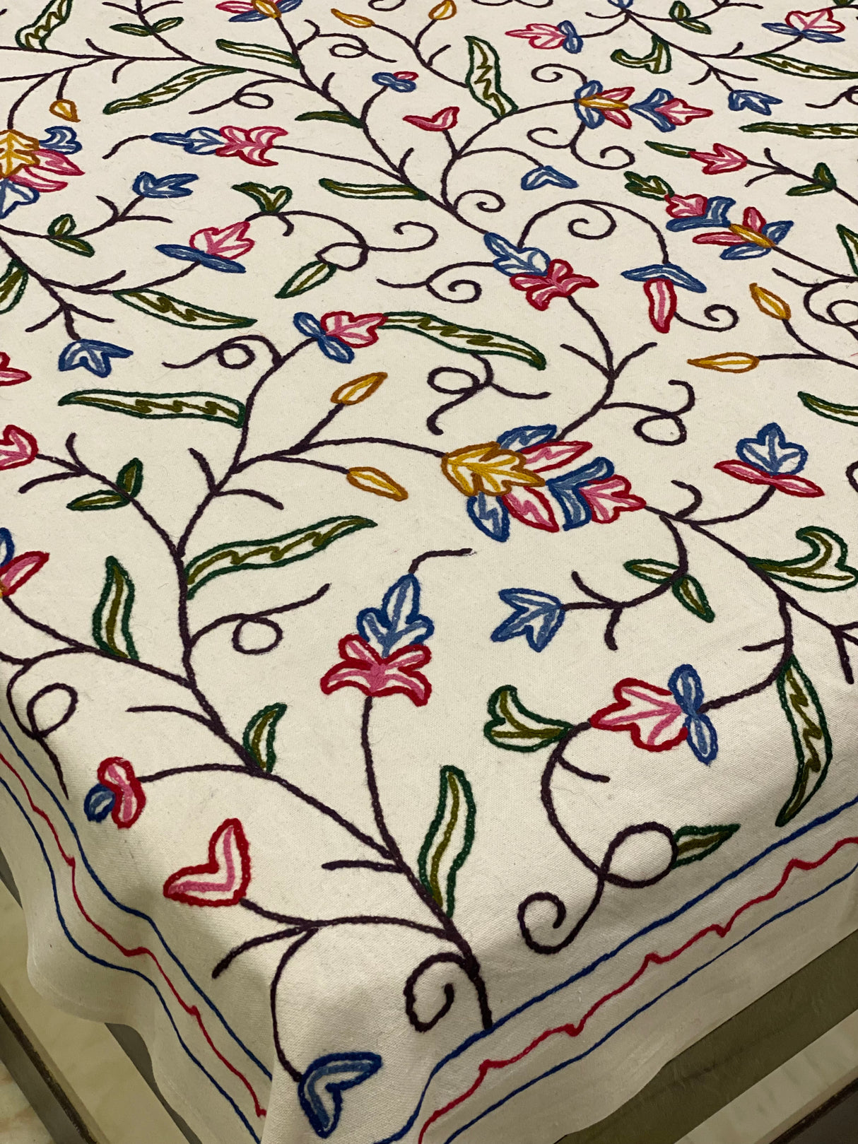 Kashmiri Embroidery Cotton Bedcover