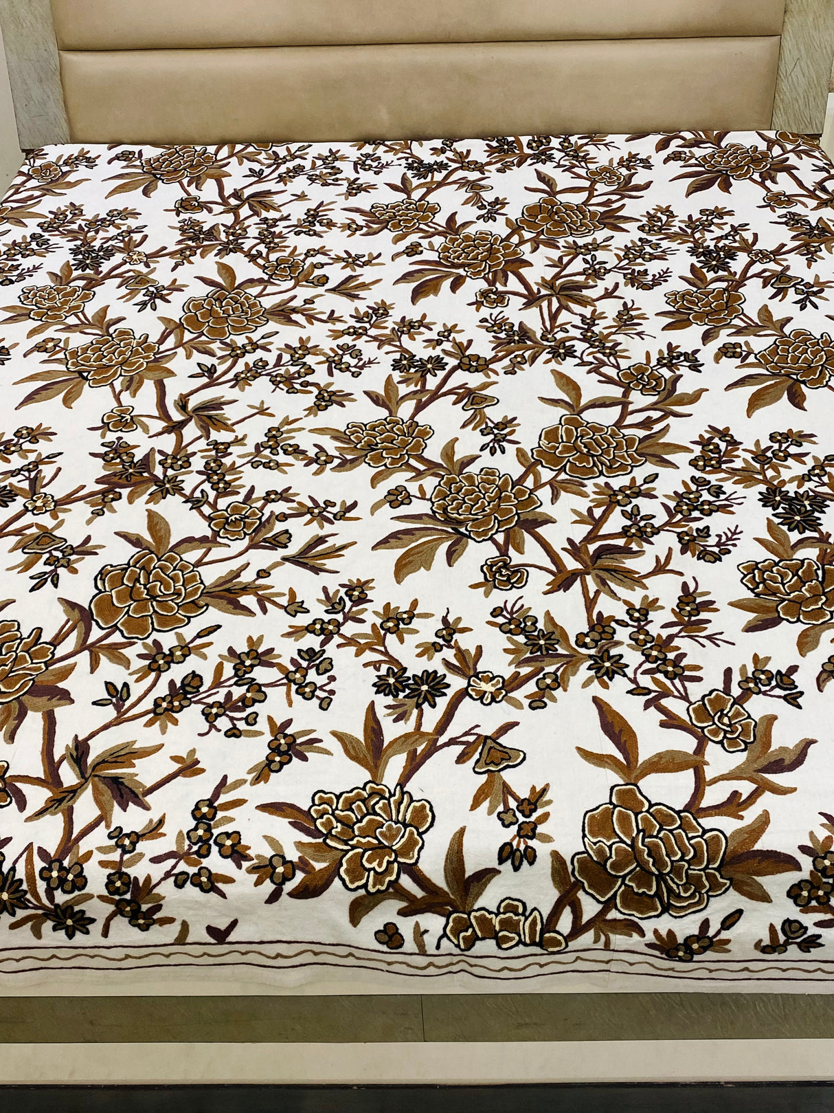 Kashmiri Embroidery Cotton Bedcover