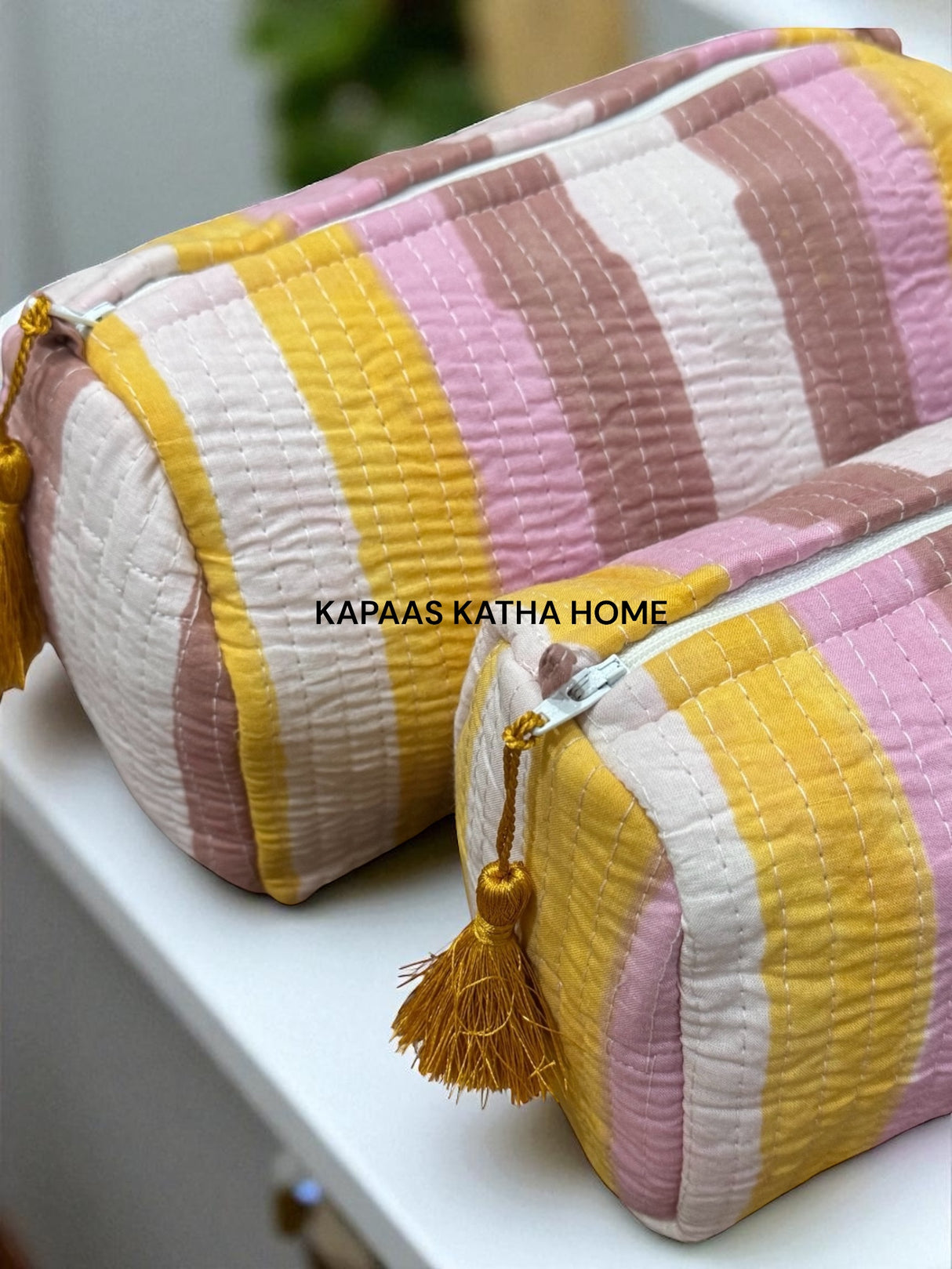 Stripes Set of 2 Pouches (medium and small)