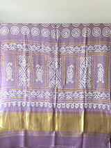 Circle Theme Mauve Stylish Pure Gajji Silk Bandhani Saree