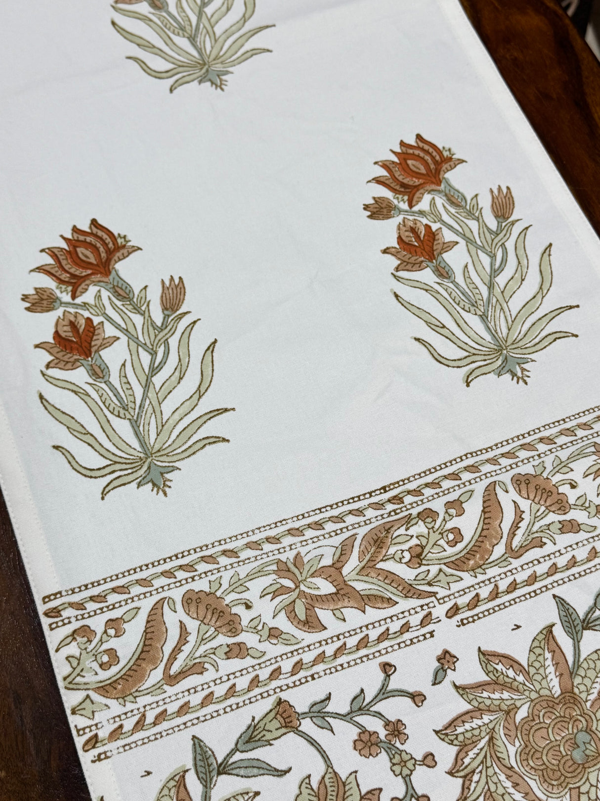 Blockprint Cotton Table Runner