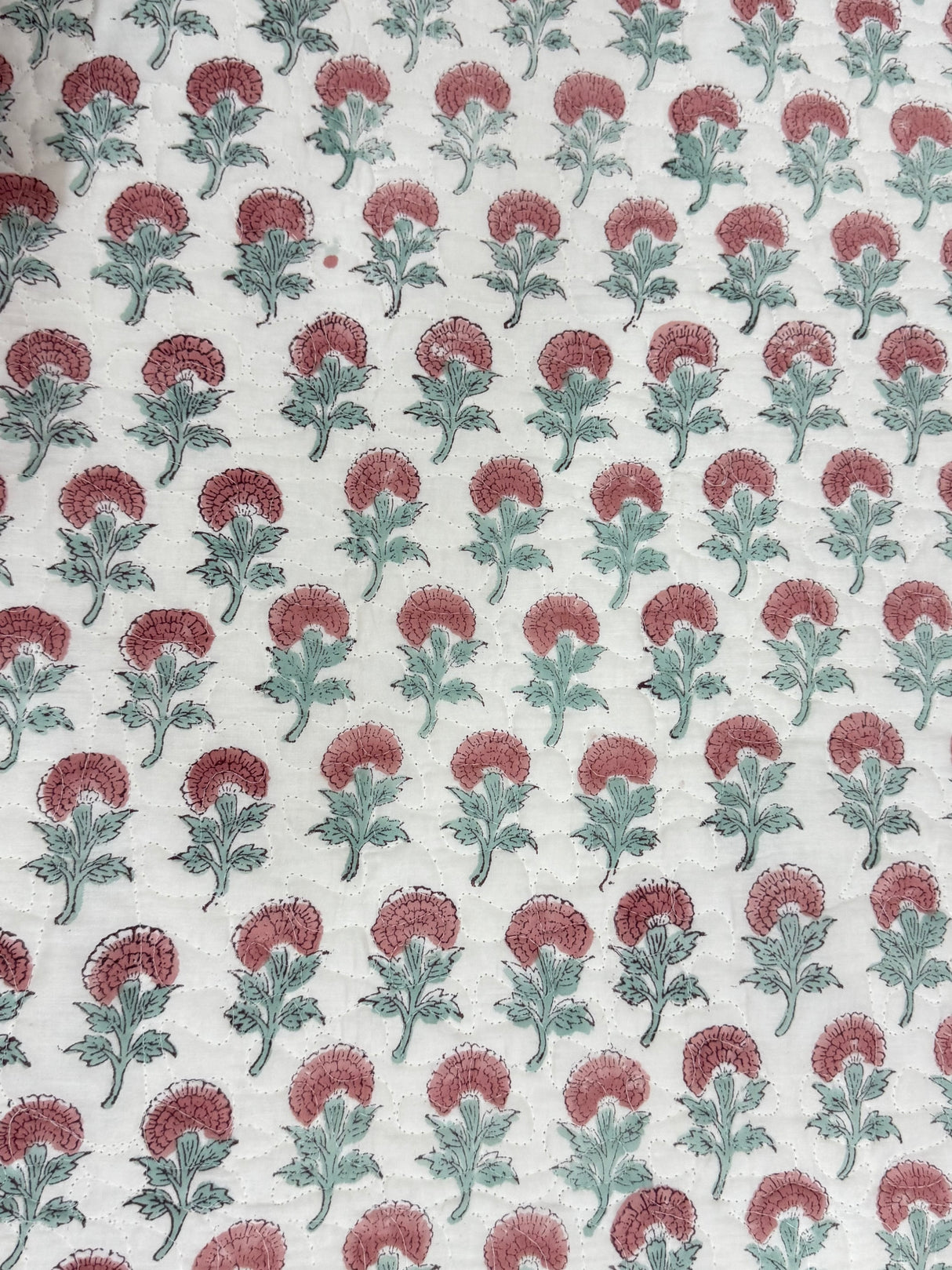 KING Size Quilted Blockprint REVERSIBLE Mulmul Bedcover (108*108 inches)