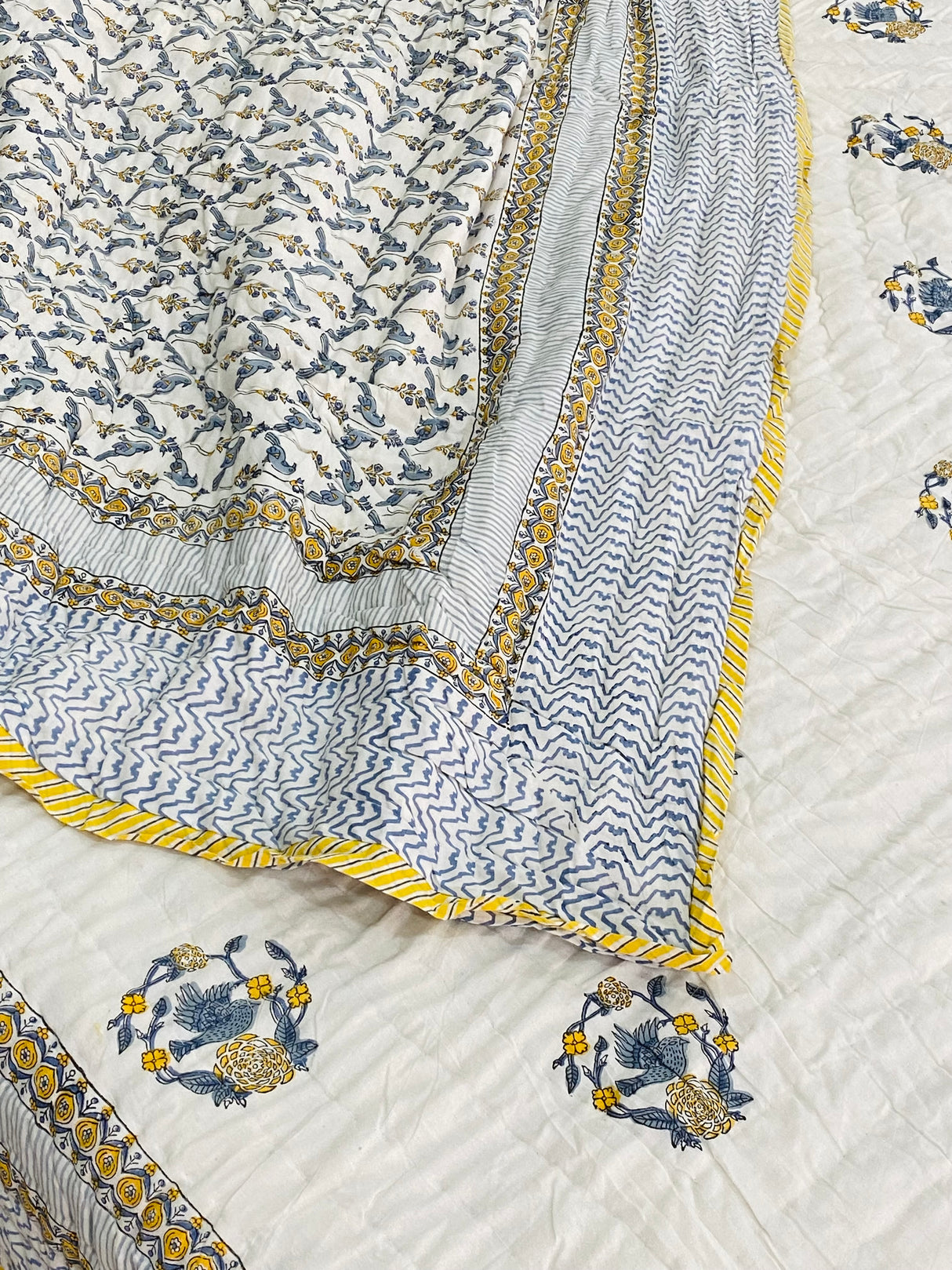 HandBlock Printed Mulmul Reversible Quilt