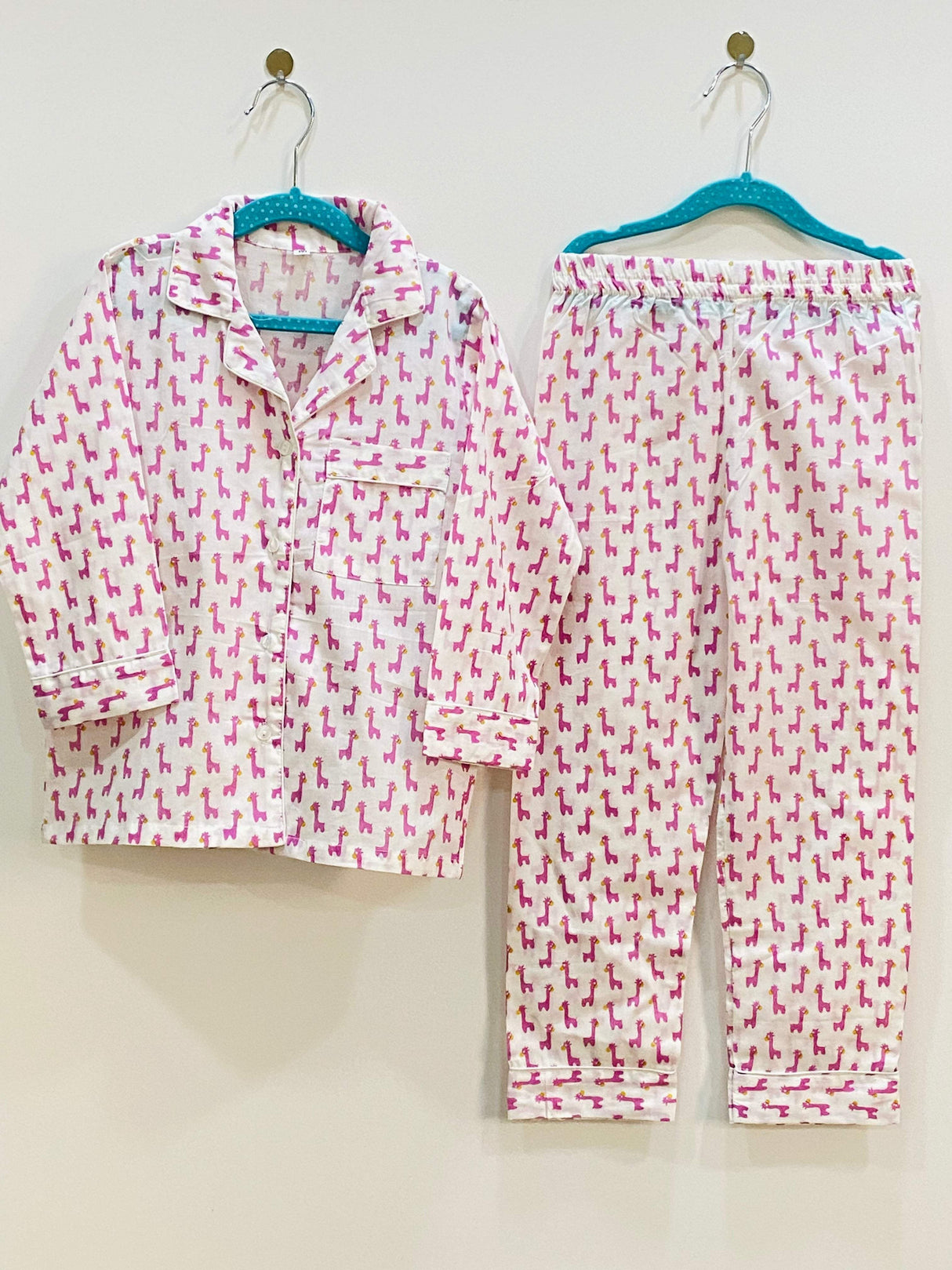 Pink Giraffe Kids Night Suit Set