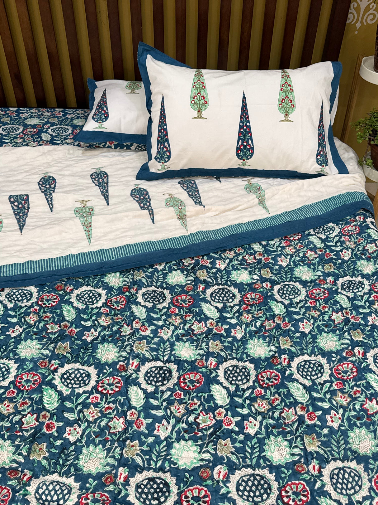 HandBlock Printed Mulmul Reversible Quilt