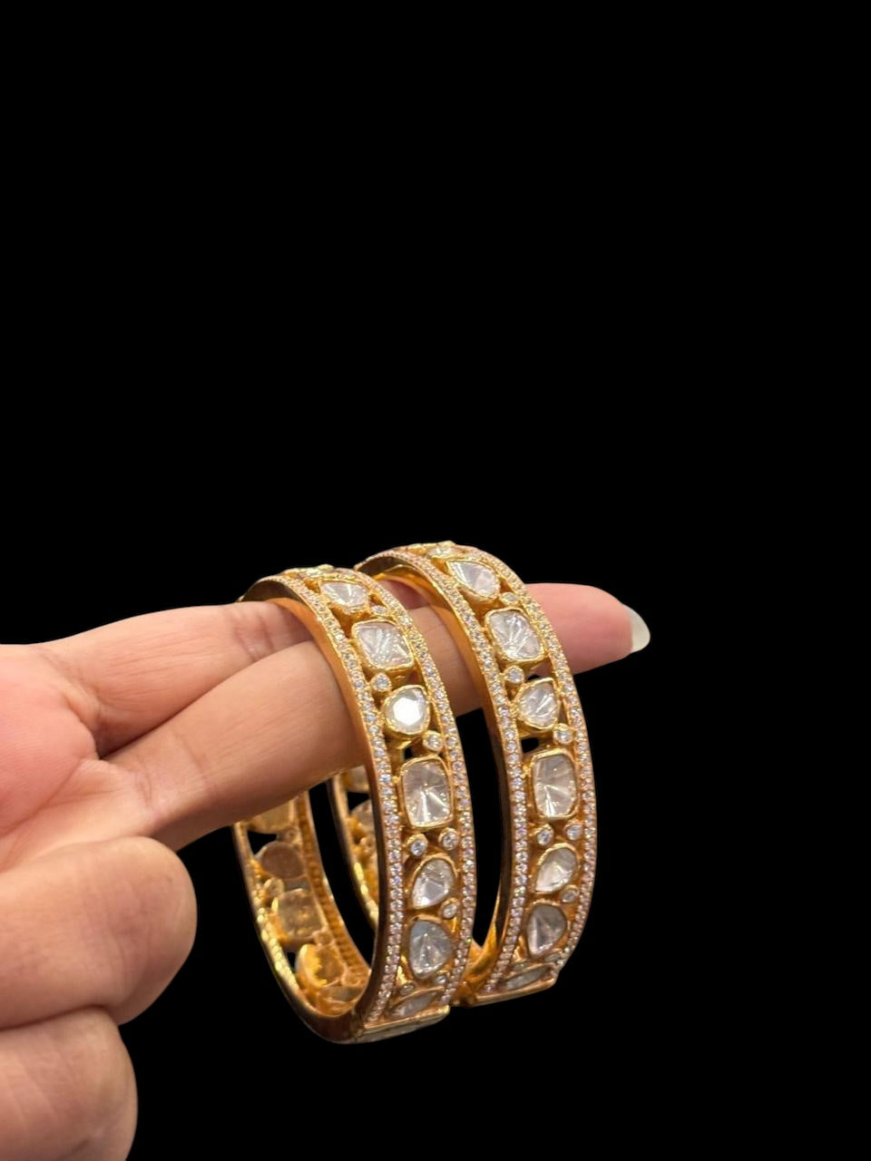 Taraash Moissanite Bangles made Using 92.5 Silver