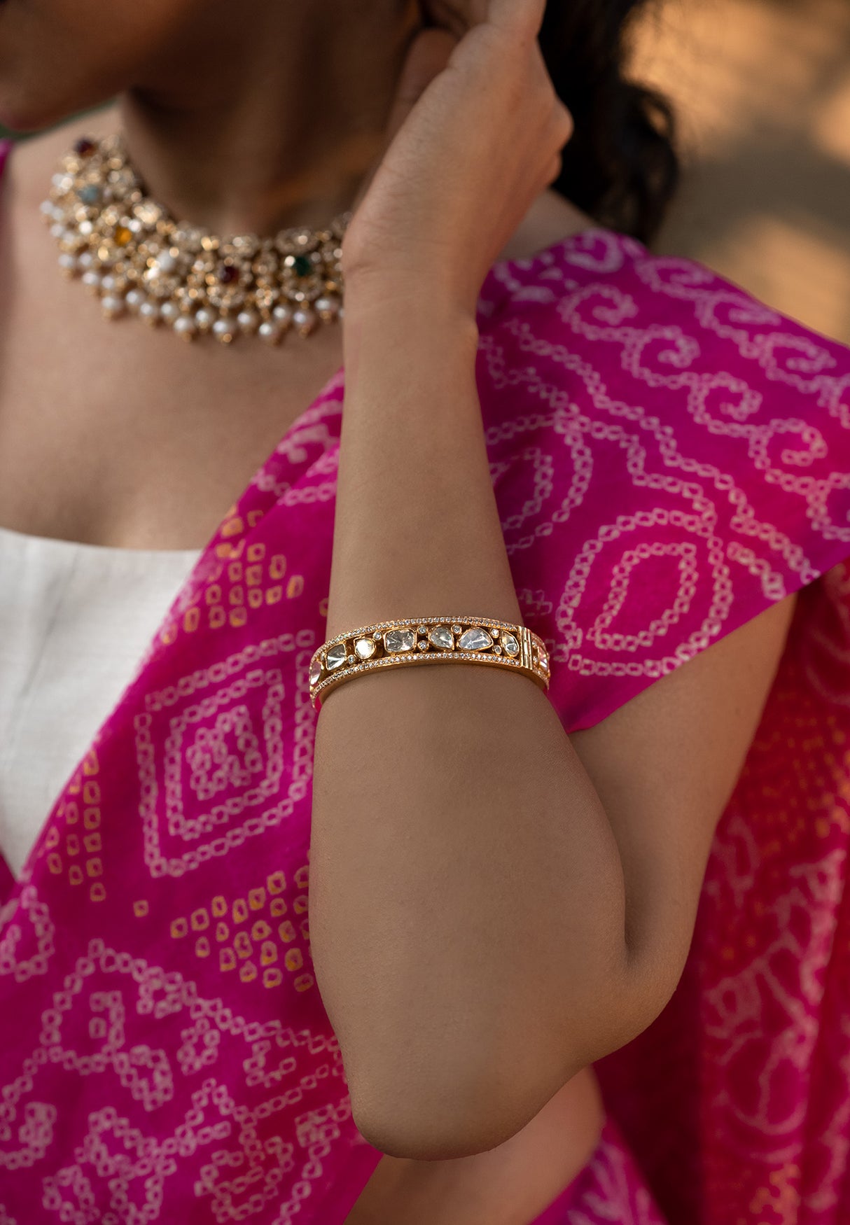 Taraash Moissanite Bangles made Using 92.5 Silver