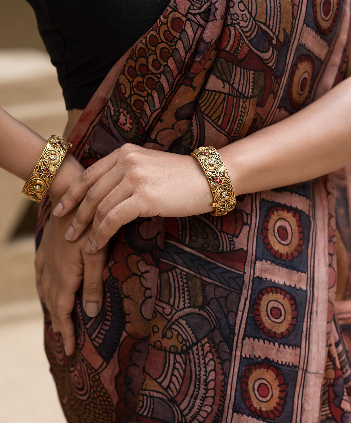 Mayura Antique 92.5 Silver Nakshi Kadas