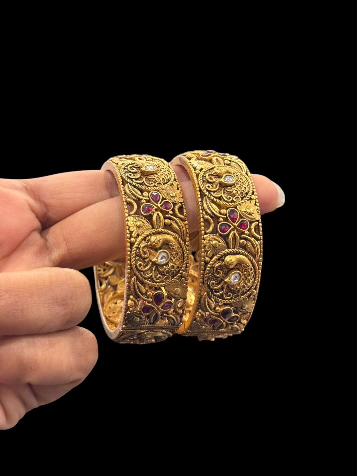 Mayura Antique 92.5 Silver Nakshi Kadas