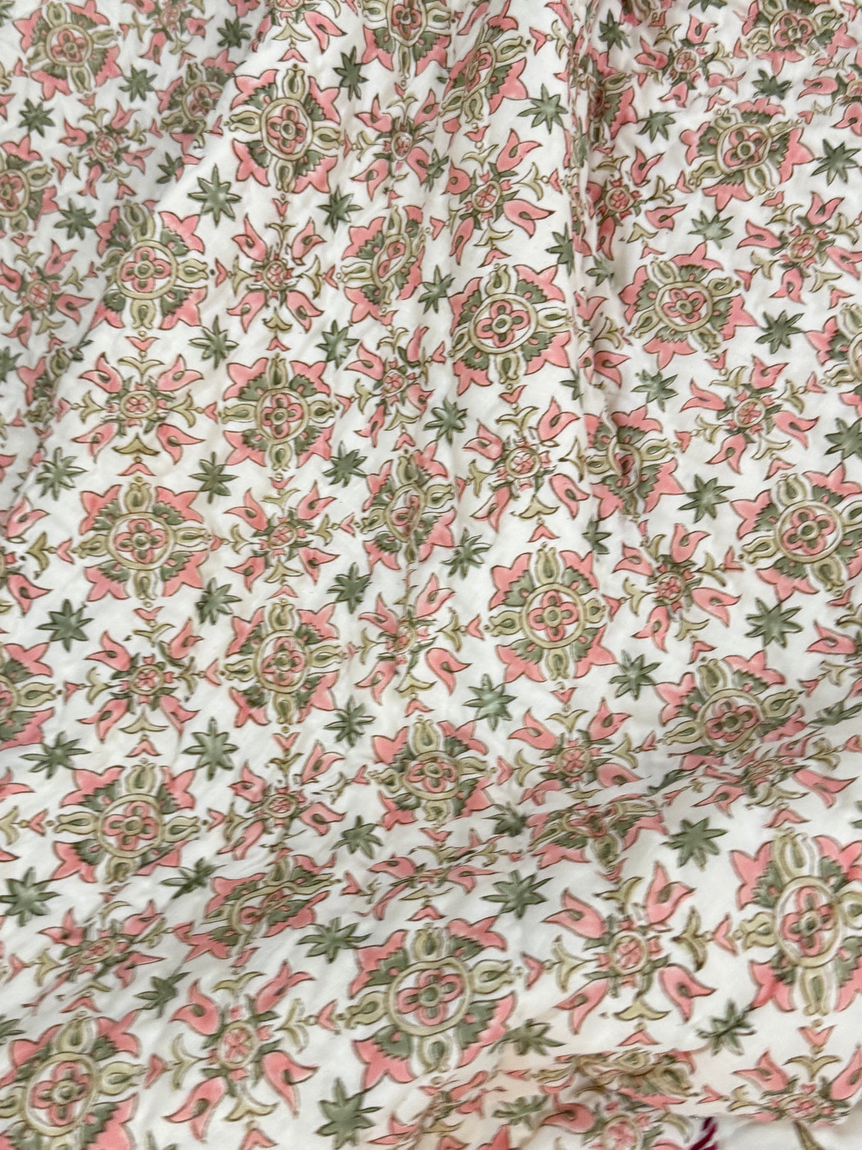 Blockprint Mulmul Reversible Quilt