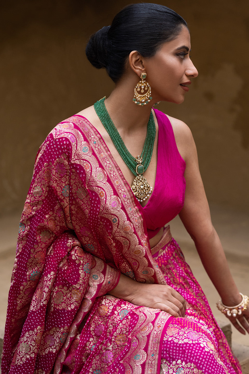 Verdant Majesty Set - Very Exclusive Necklace and Earrings made using 92.5 Silver