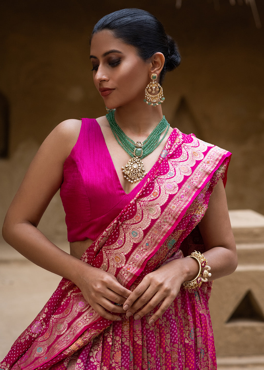 Verdant Majesty Set - Very Exclusive Necklace and Earrings made using 92.5 Silver