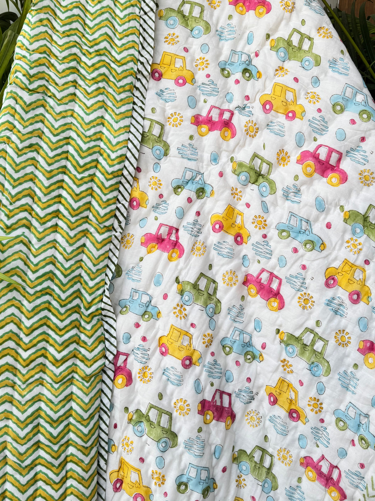 Car Racing Blockprint Kids Quilt