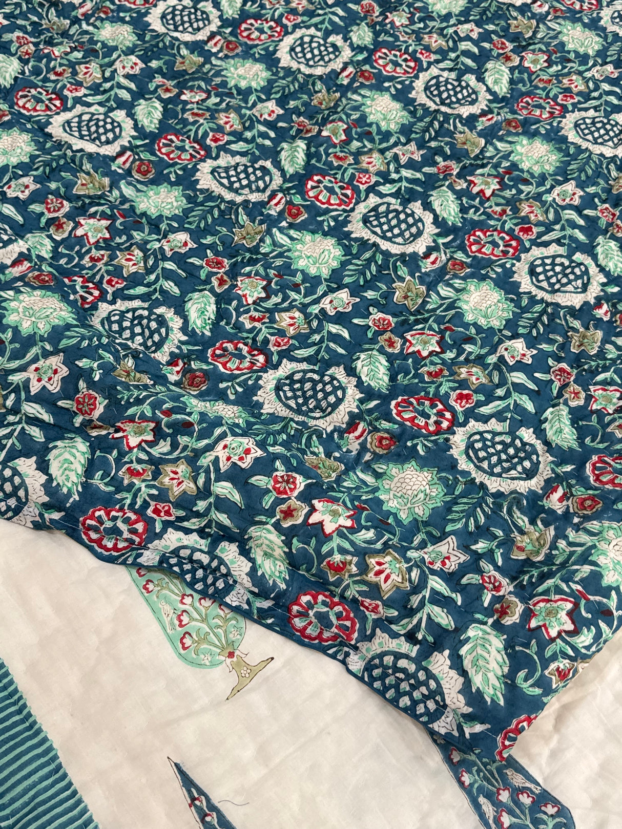 HandBlock Printed Mulmul Reversible Quilt