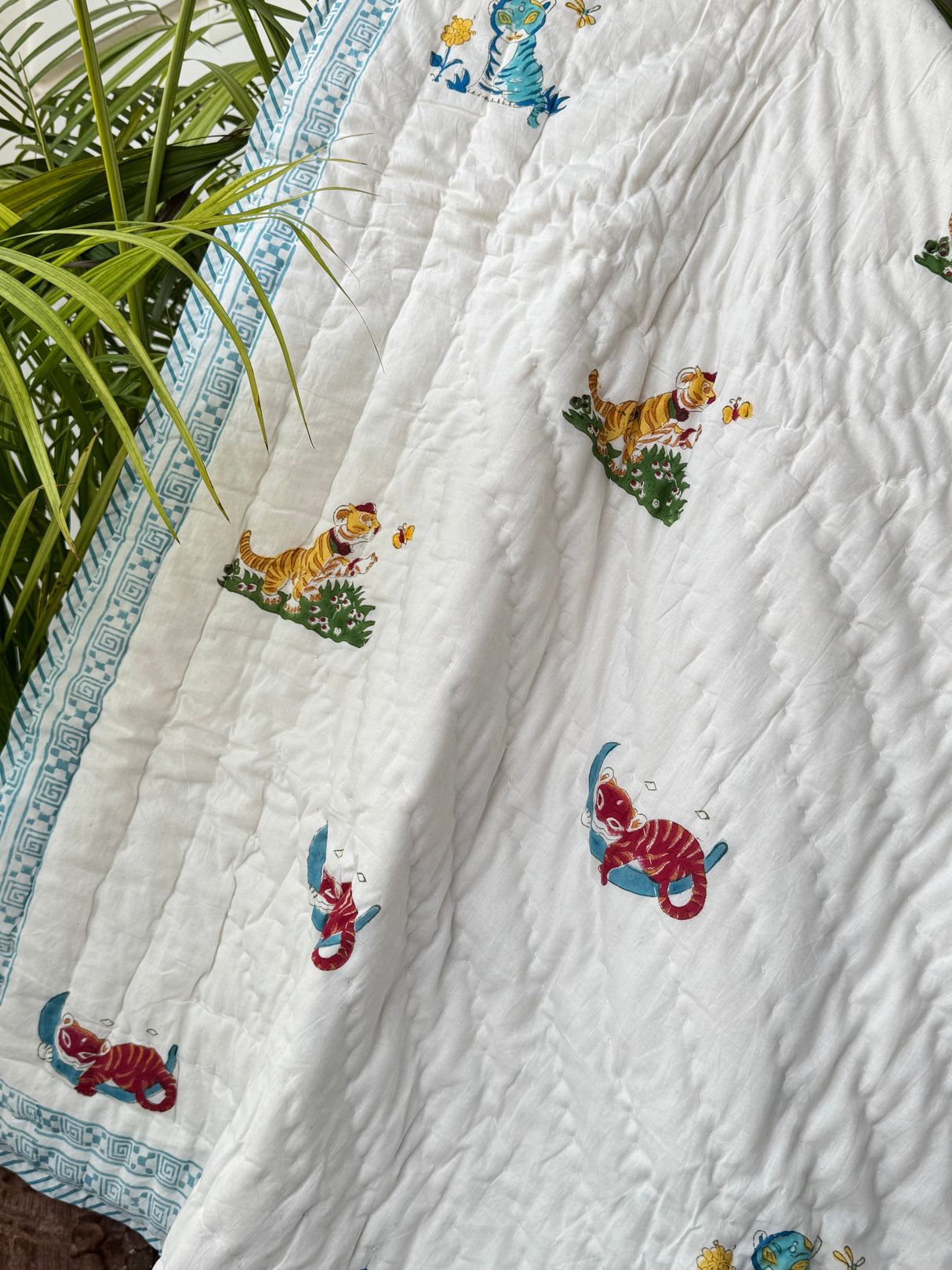 Blue Tiger Quilt Blockprint Quilt