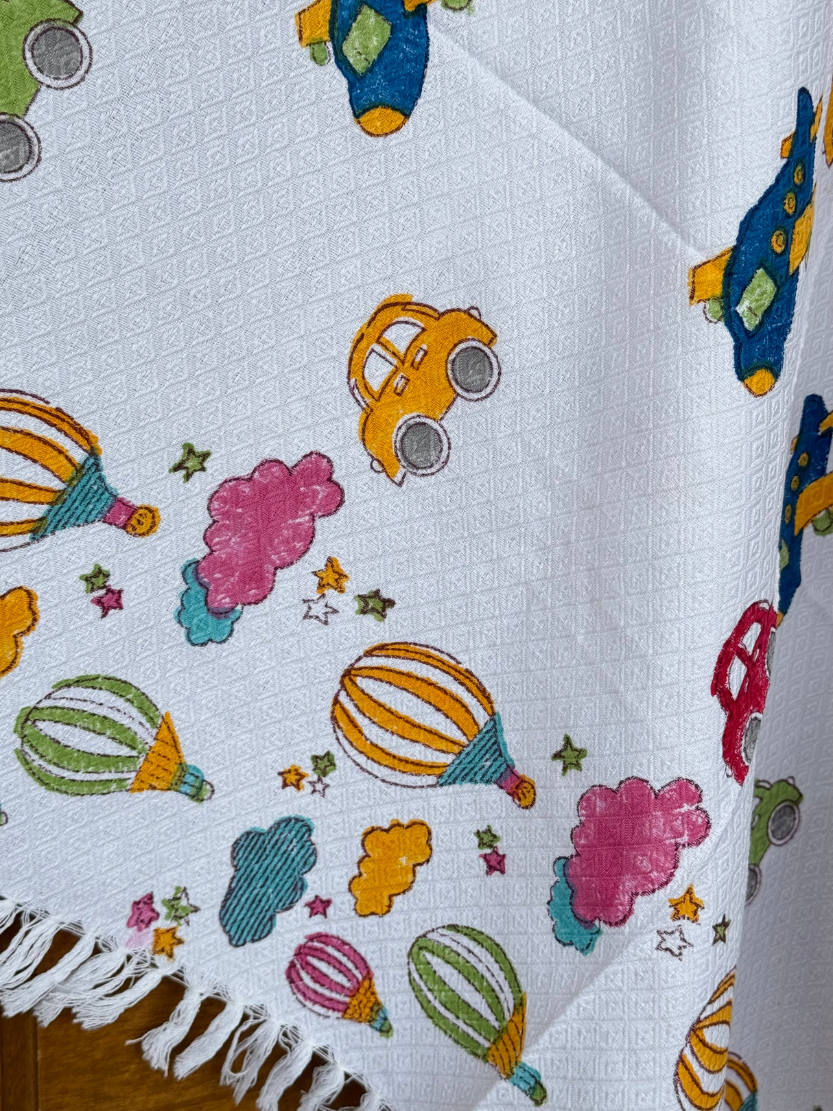 Cars Airplanes Blockprint Kids Towel – Cotton Jacquard Weave