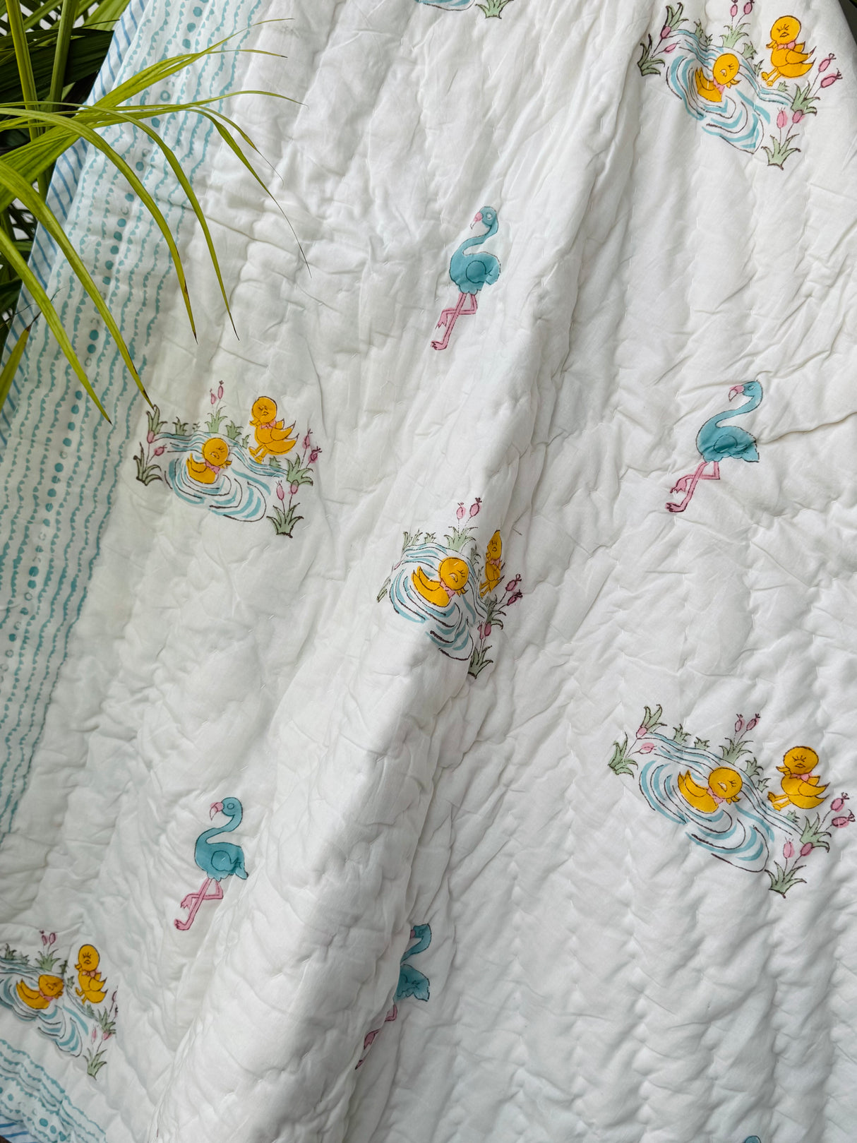 Ducks and Flamingo Kids Quilt