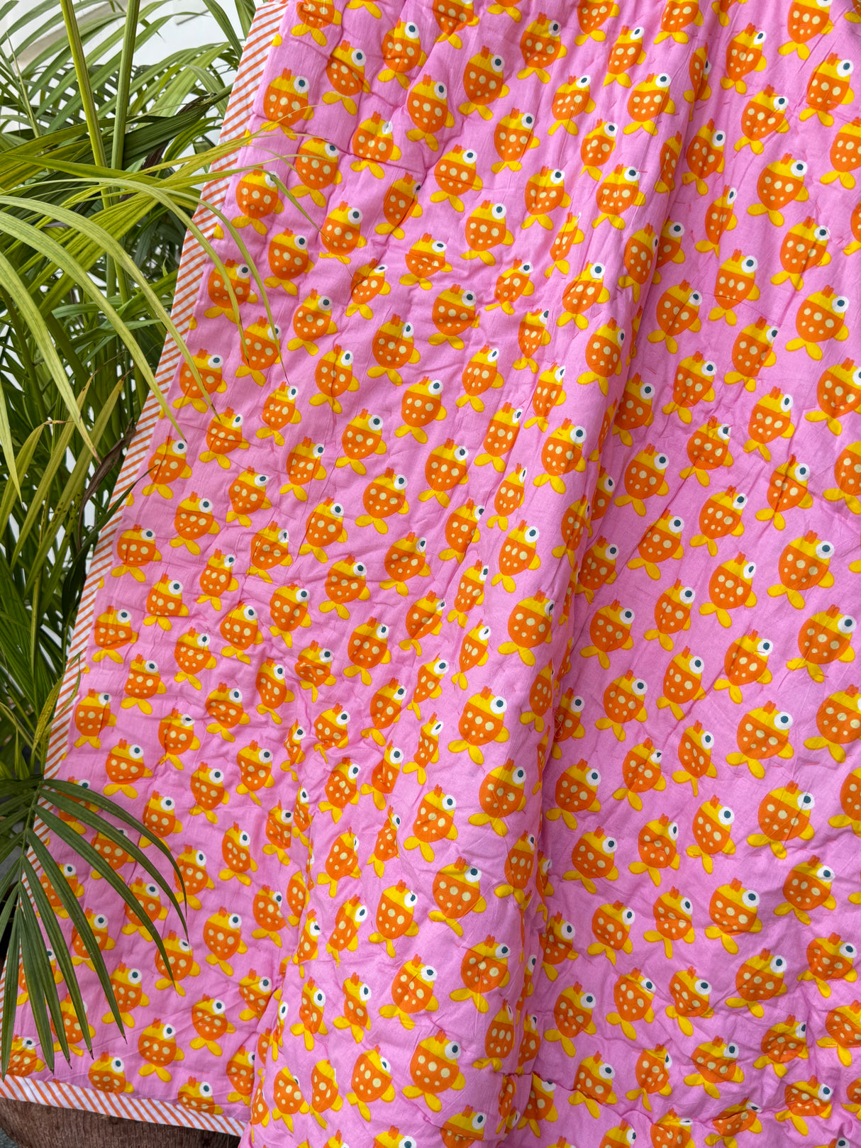 Fish Lion Print Kids Quilt in Soft Cotton