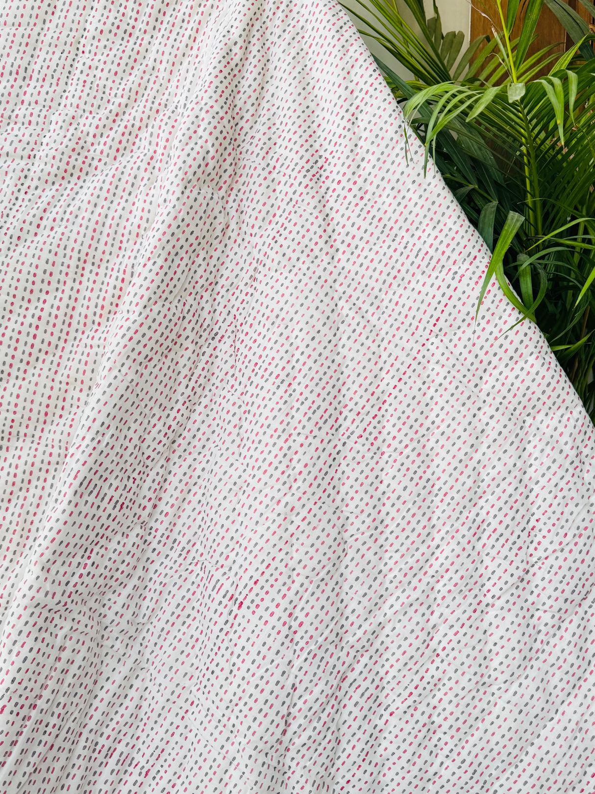 Pink Butterfly Kids Quilt Handblock Printed