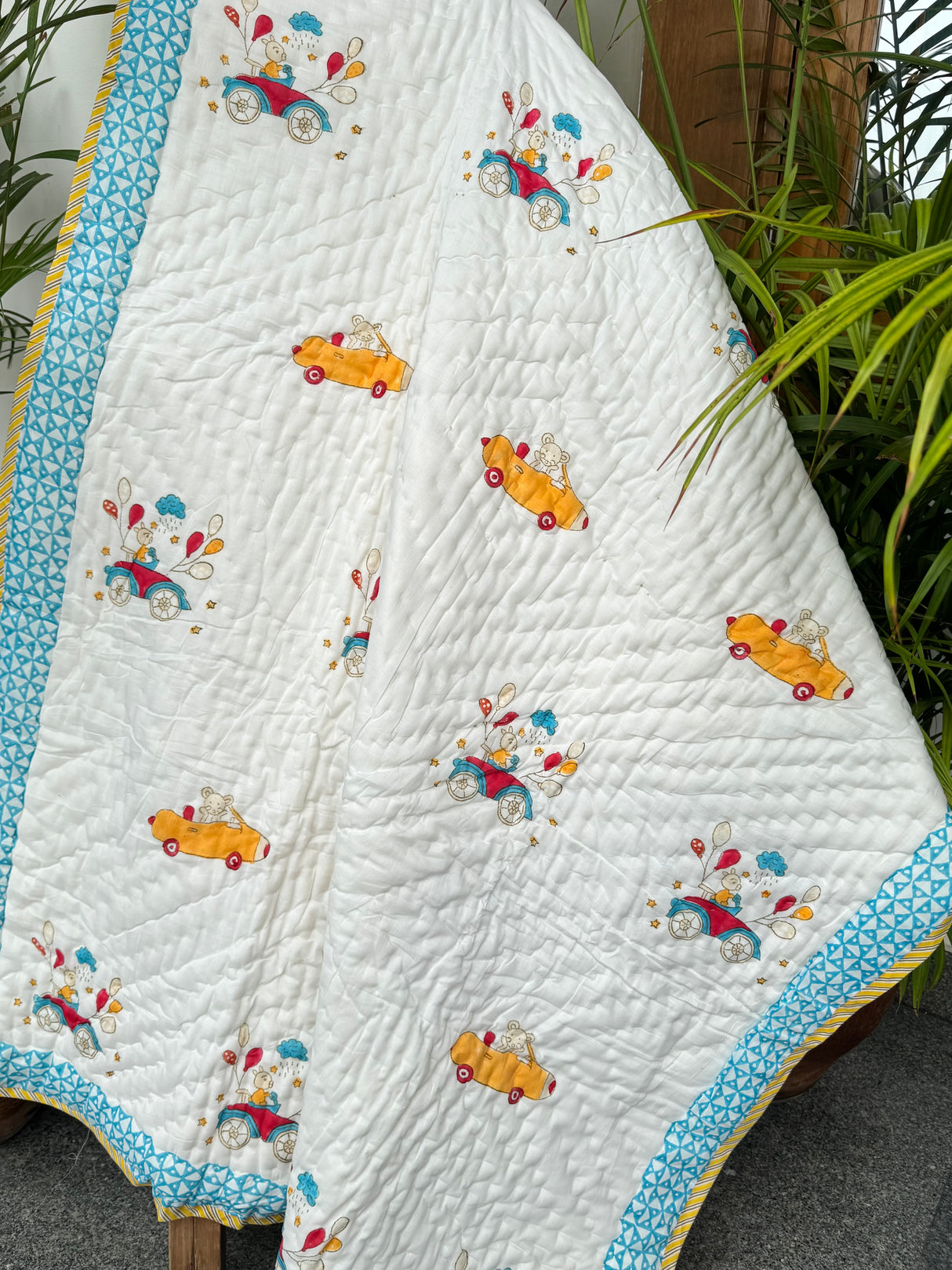 Car Kids Quilt Blockprint