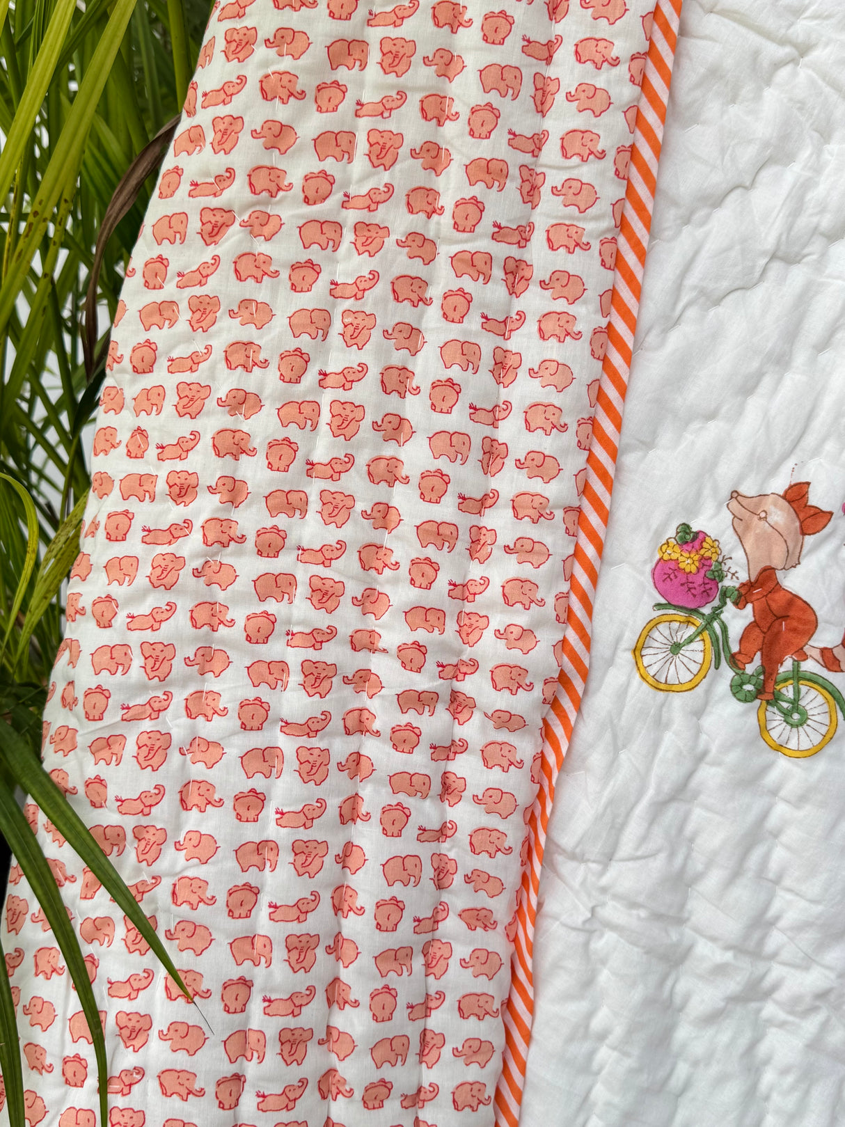 Fox Elephant Kids Quilt Blockprint