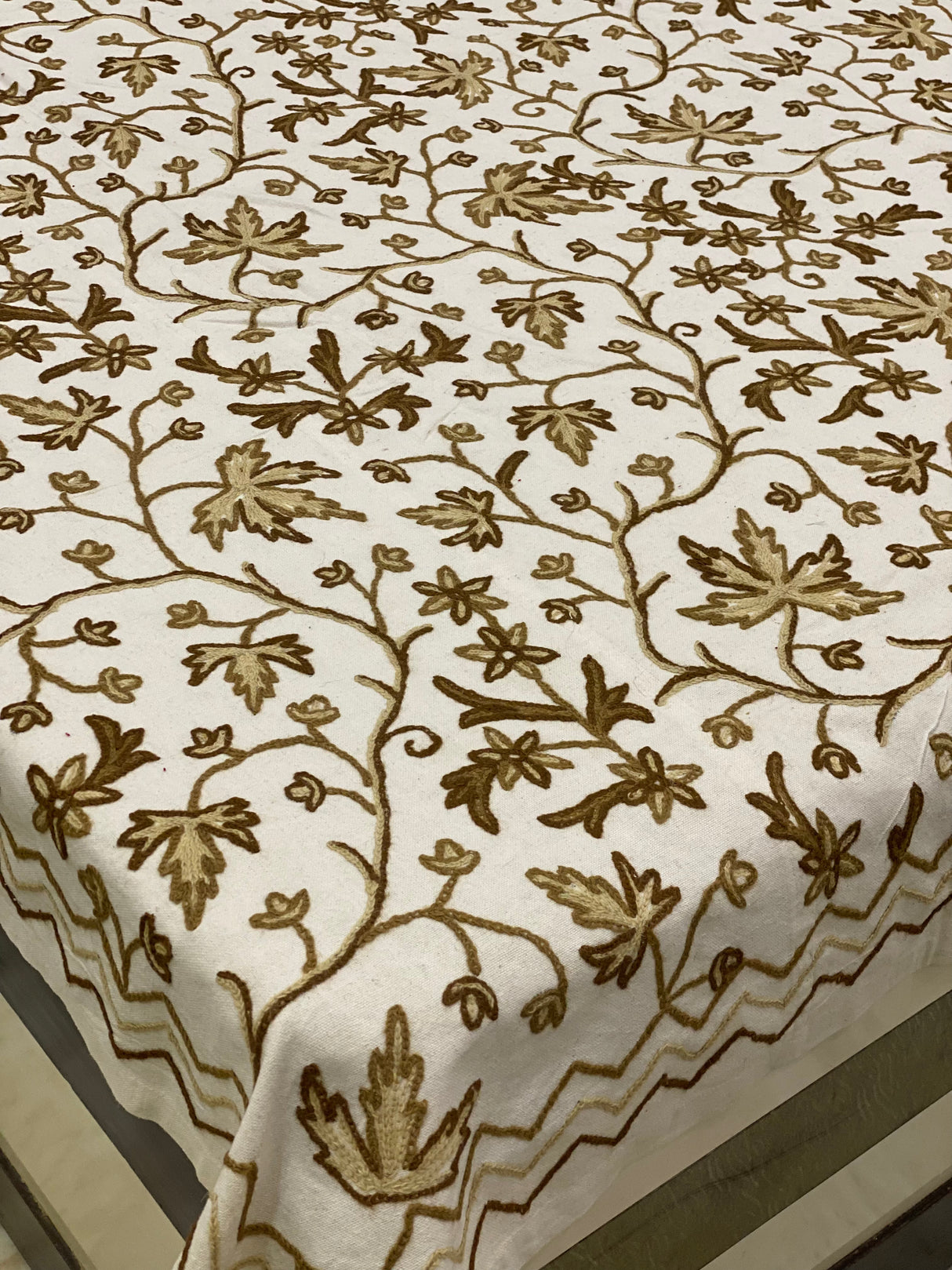 Kashmiri Embroidery Cotton Bedcover