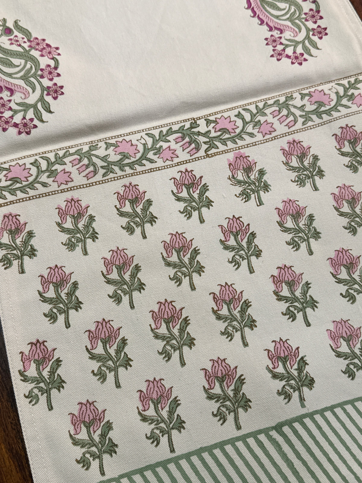 Elegant Blockprint Cotton Table Runner