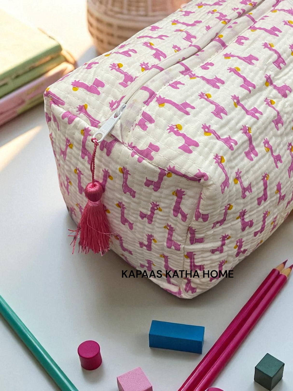 Little Pink Giraffe LARGE Pouch