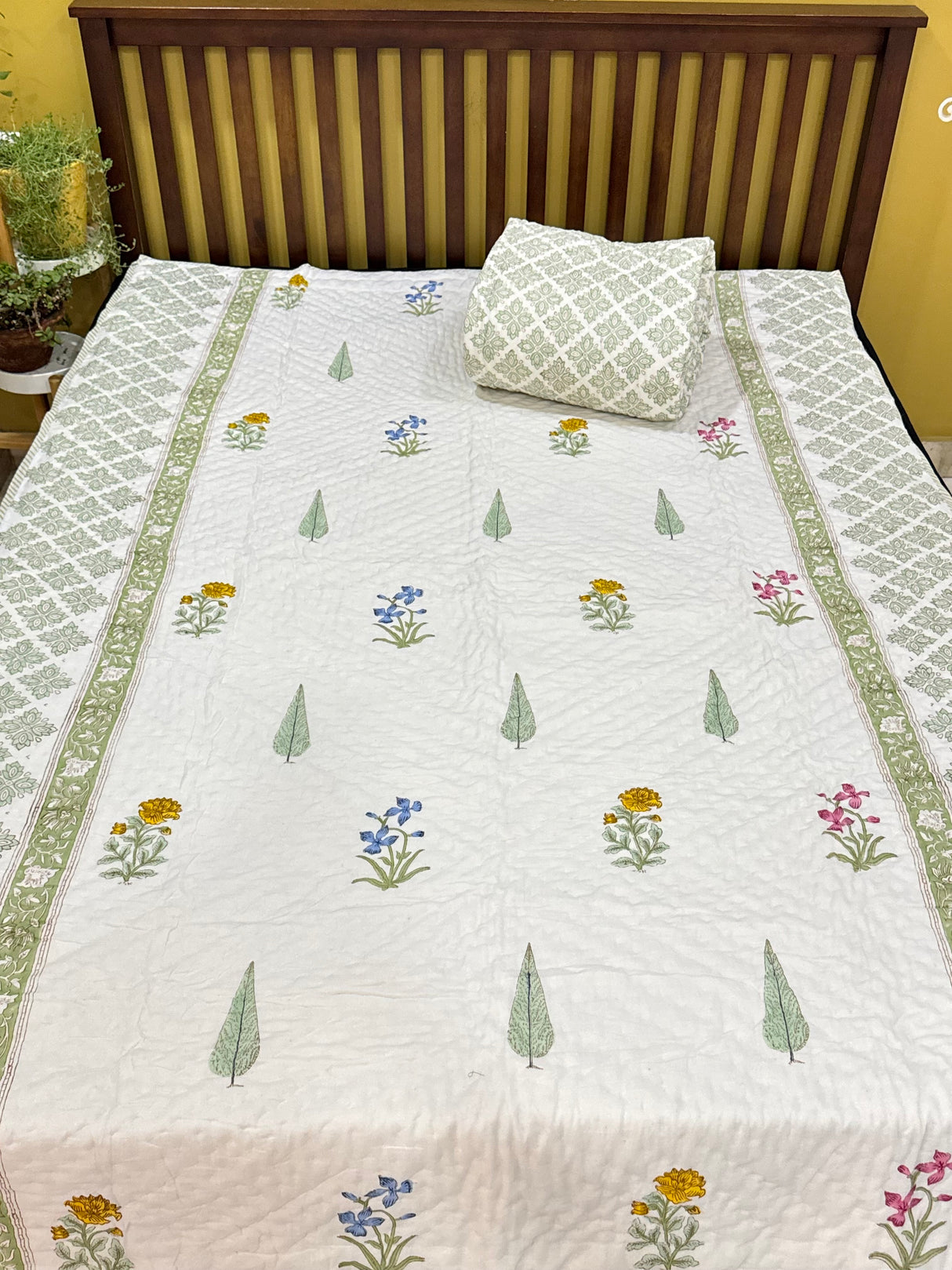 HandBlock Printed Mulmul Reversible Quilt