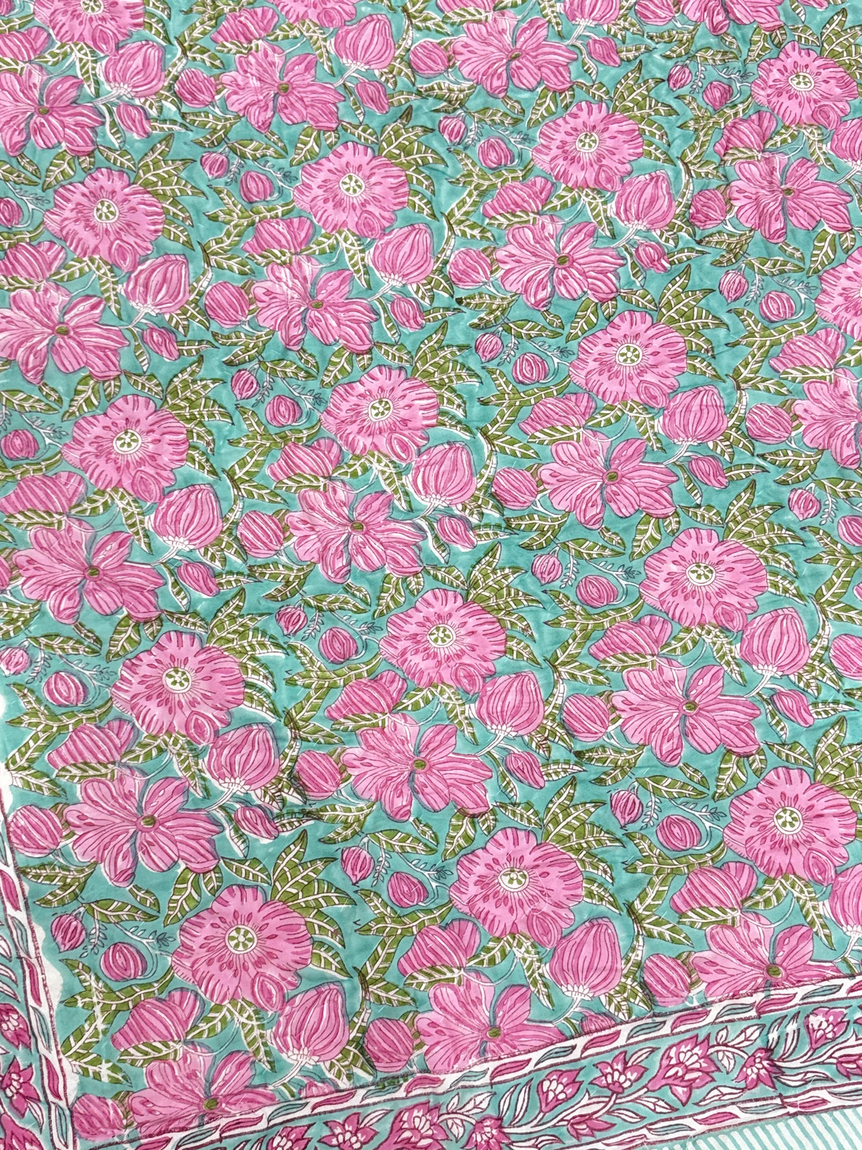 Blockprint Mulmul Reversible Quilt