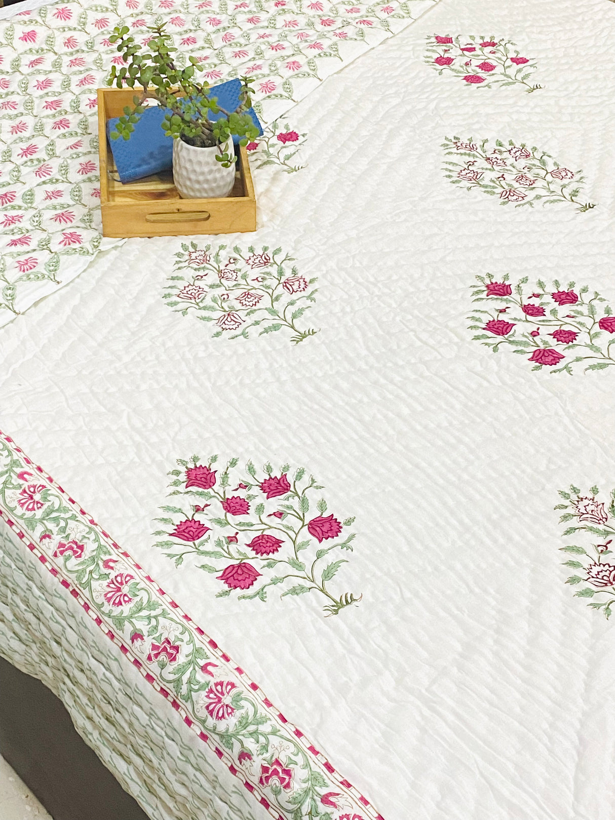 HandBlock Printed Mulmul Reversible Quilt