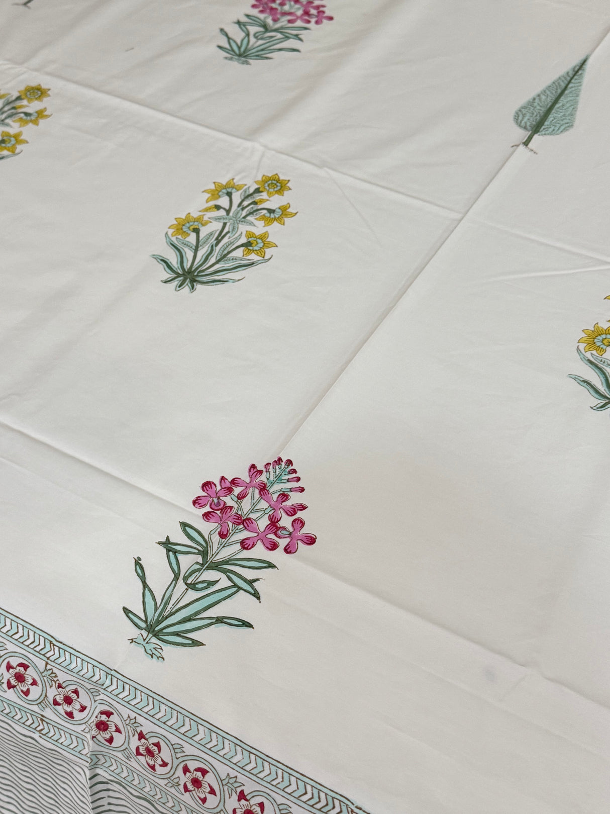 Blockprint Cotton Bedsheet- Light Brown Base Color