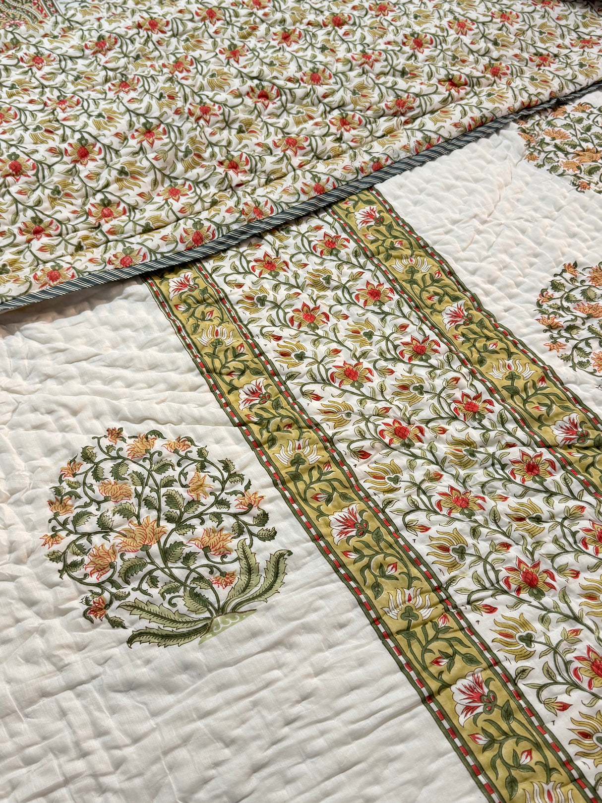 HandBlock Printed Mulmul Reversible Quilt