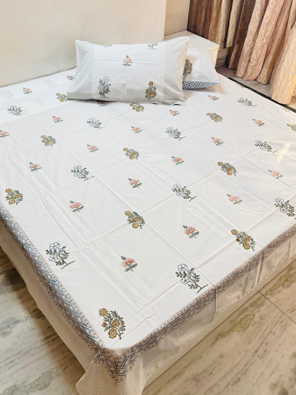 Blockprint Cotton Bedsheet