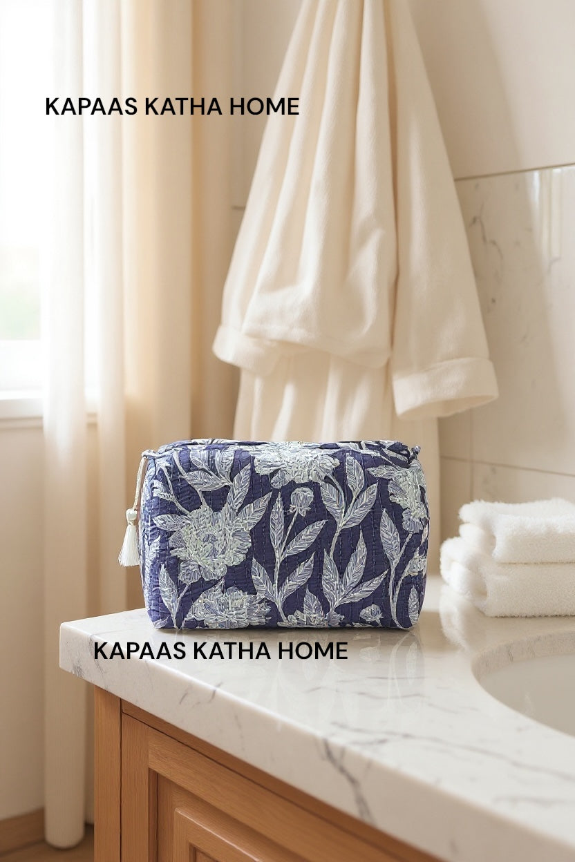 Purple Floral LARGE Pouch