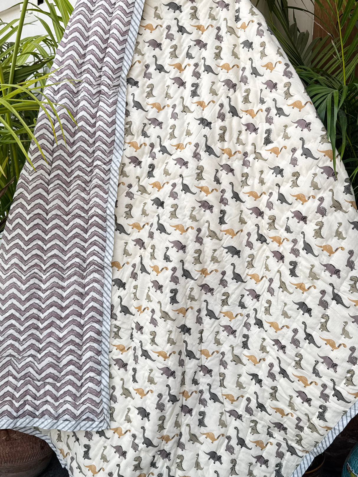 Dinosaur Chevron Kids Quilt