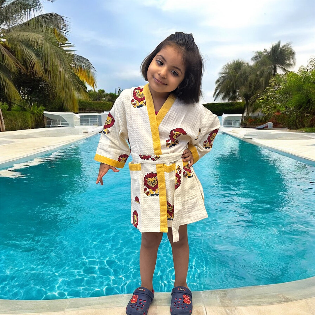 Simba Lion Kids Cotton Waffle Bathrobe