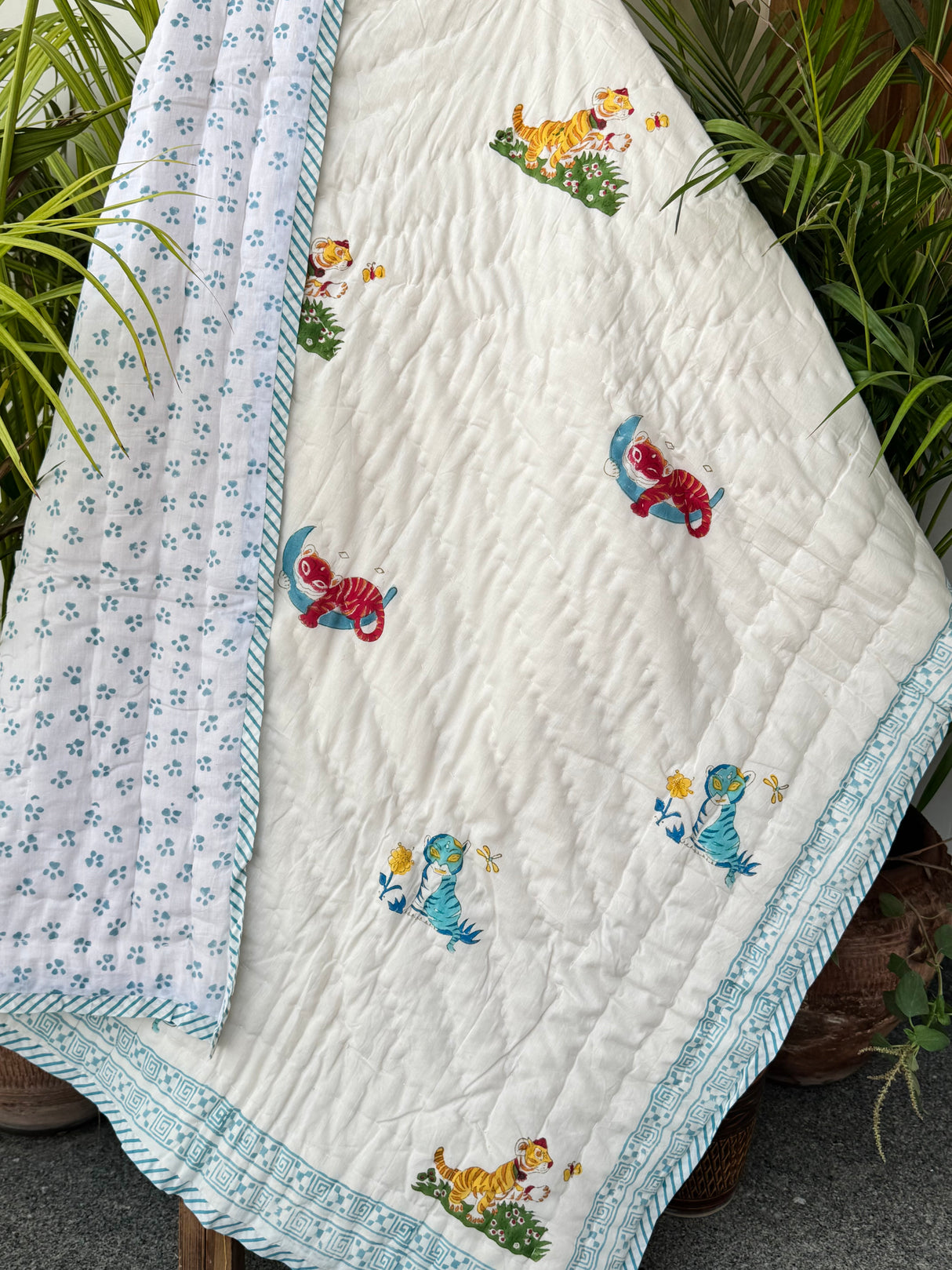 Blue Tiger Quilt Blockprint Quilt