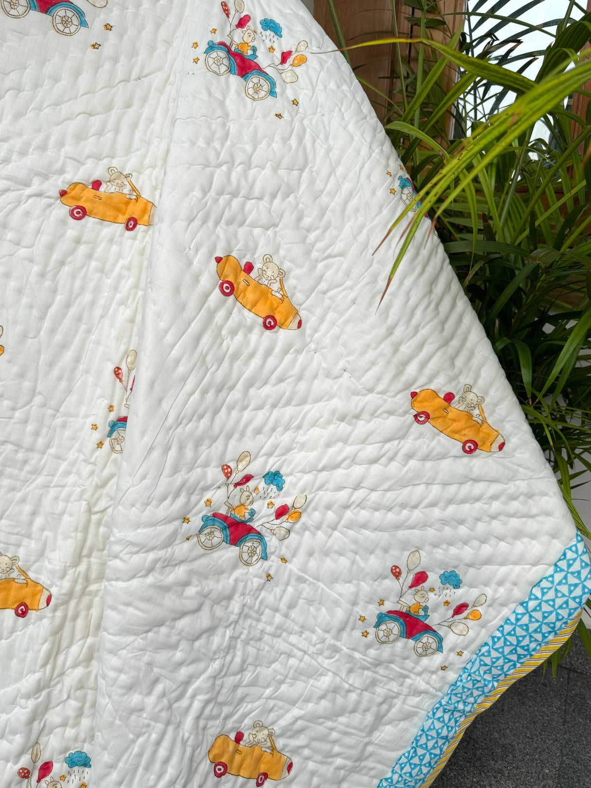 Car Kids Quilt Blockprint