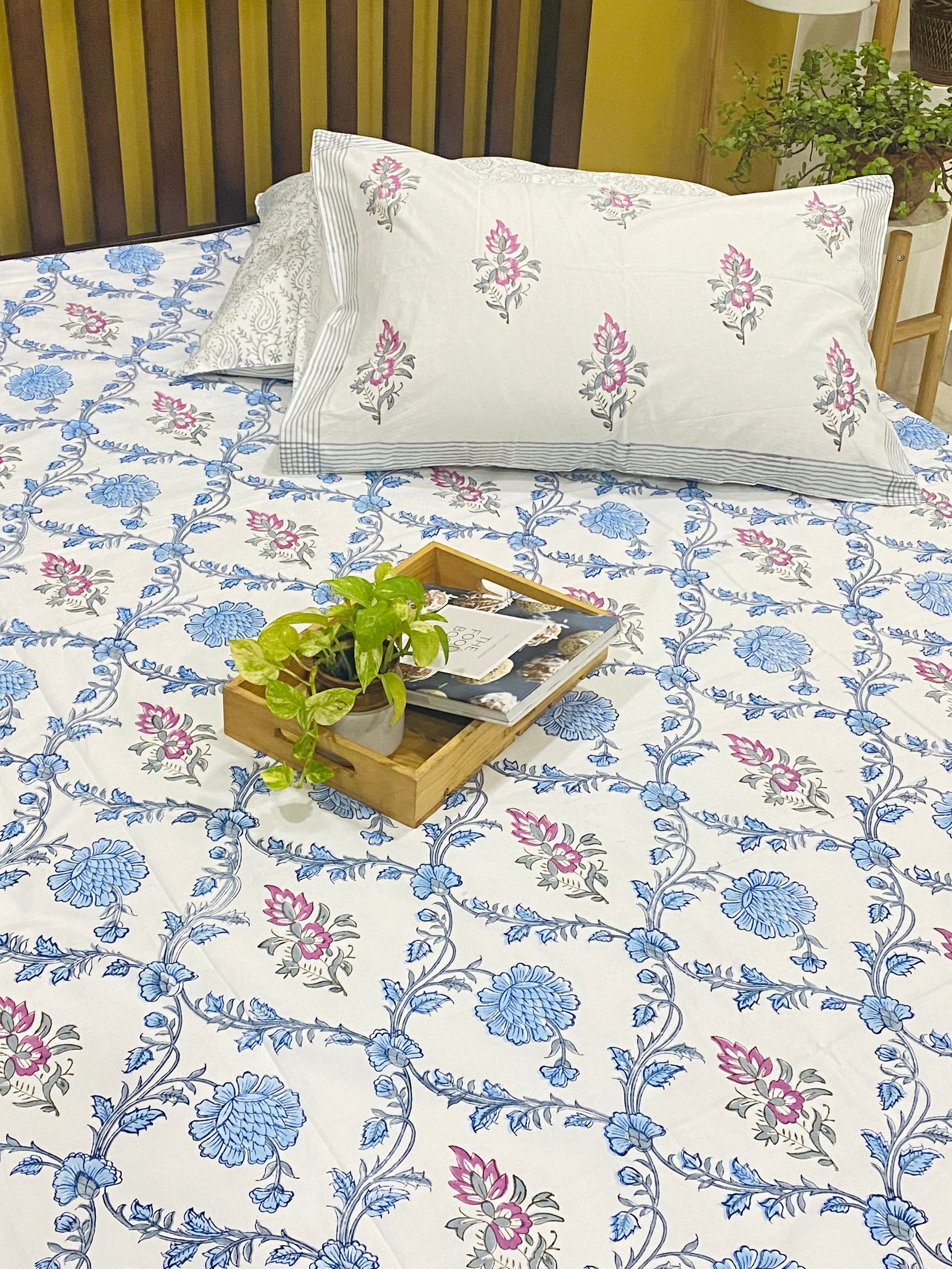 Blockprint Cotton Bedsheet -King Size (108*108 inches)