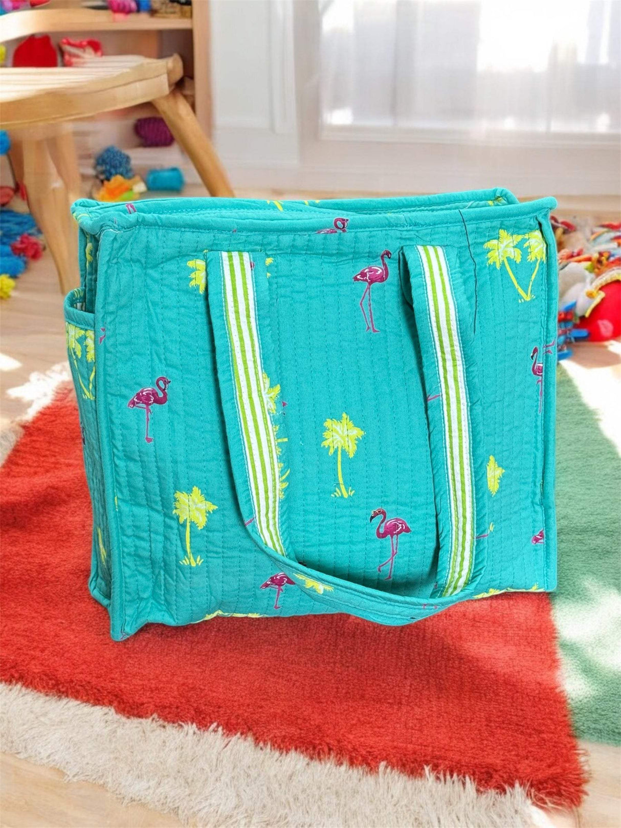 Flamingo Tote Bag (with Zip Closure)