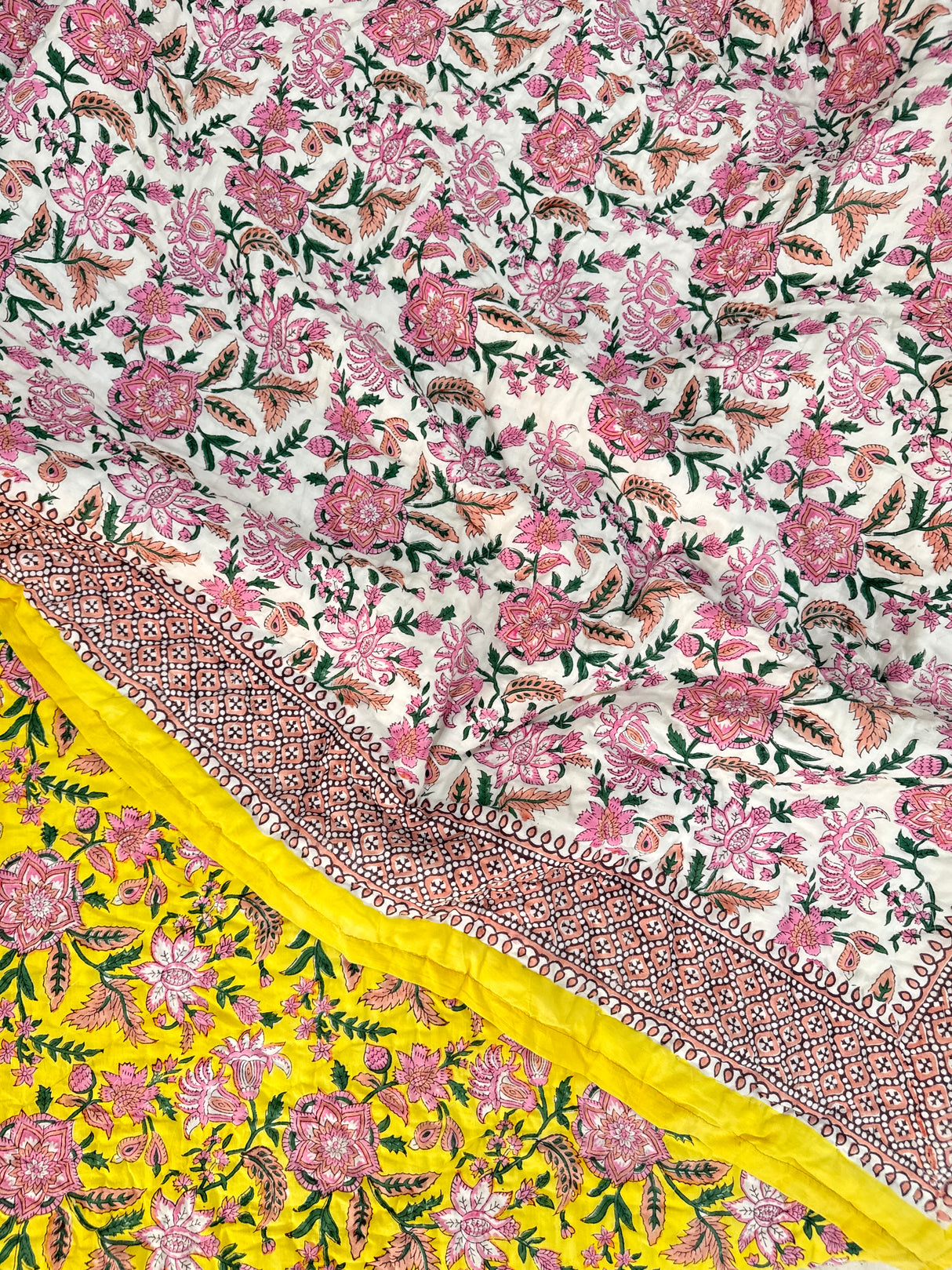 HandBlock Printed Mulmul Reversible Quilt