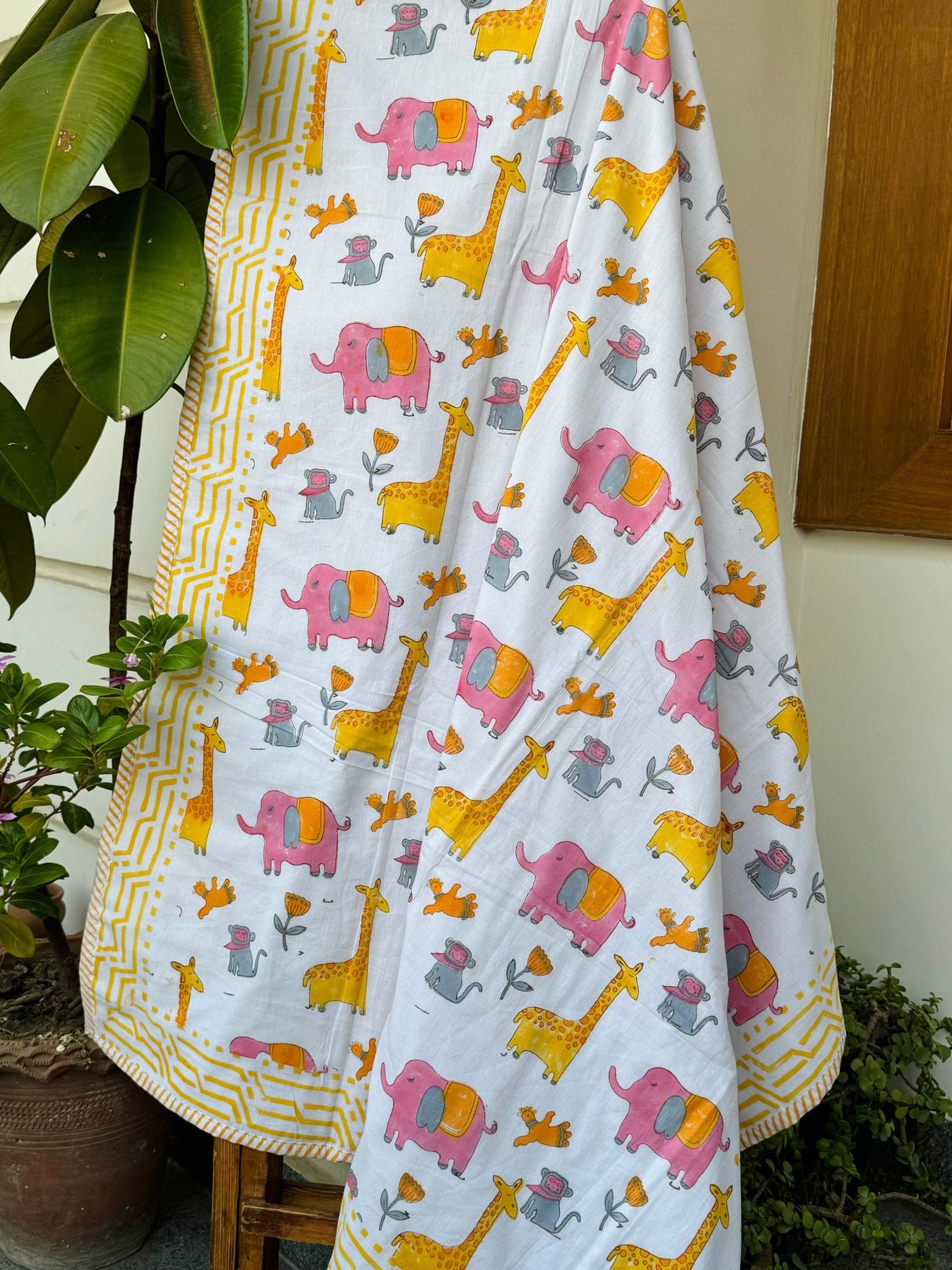 Animal Print kids handblock print blanket