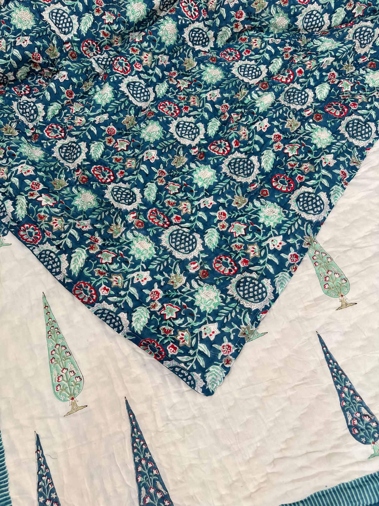 HandBlock Printed Mulmul Reversible Quilt