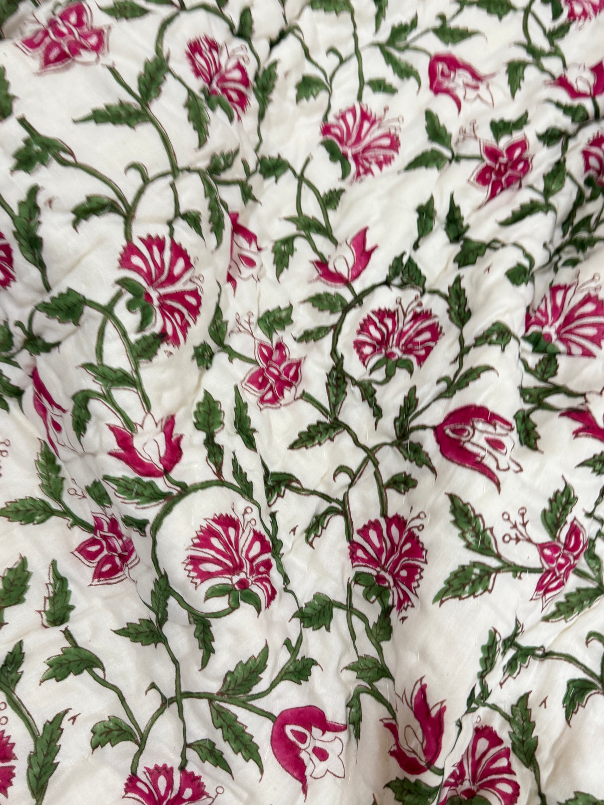 Blockprint Mulmul Reversible Quilt