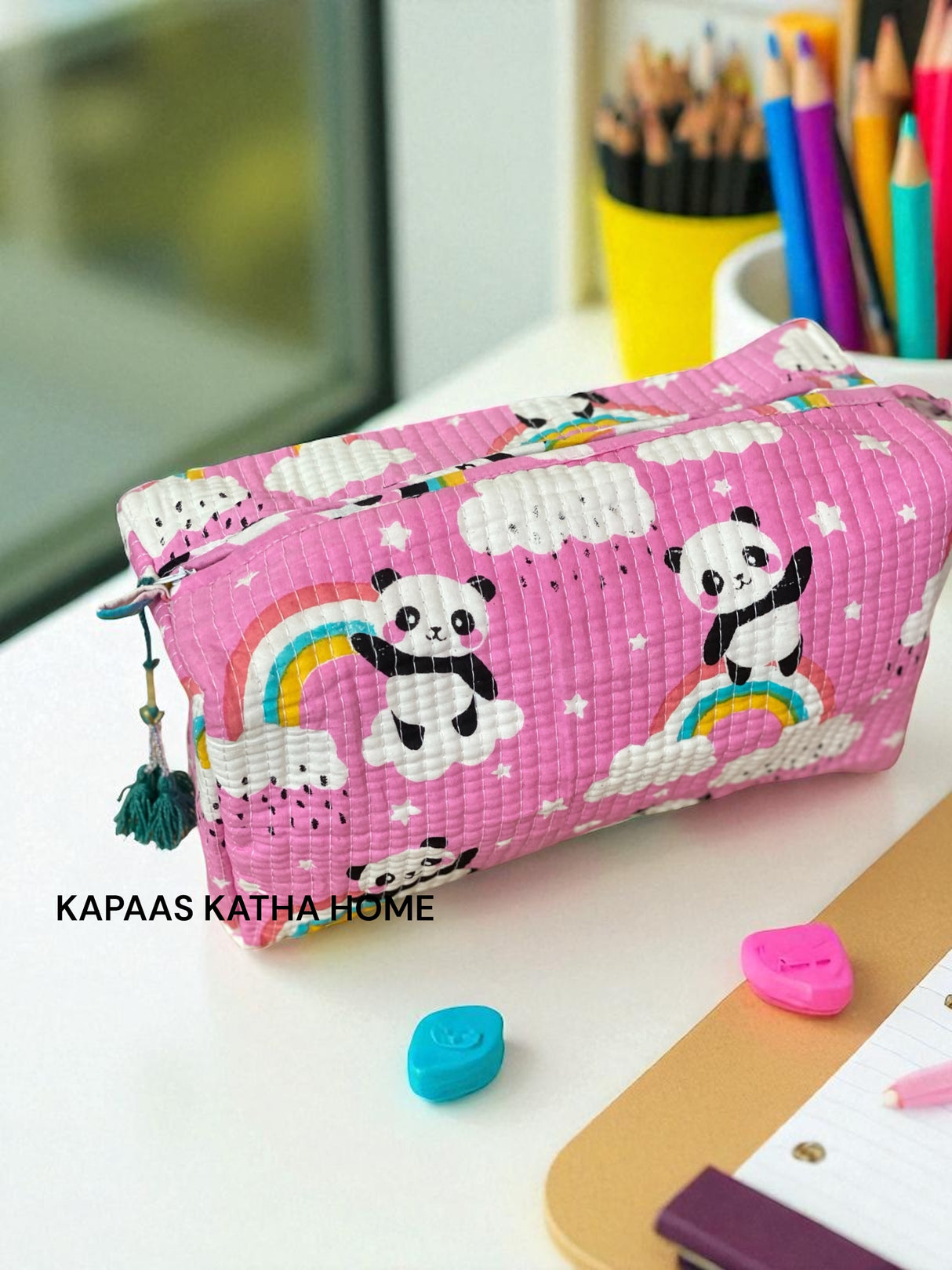 Pink Panda LARGE Pouch